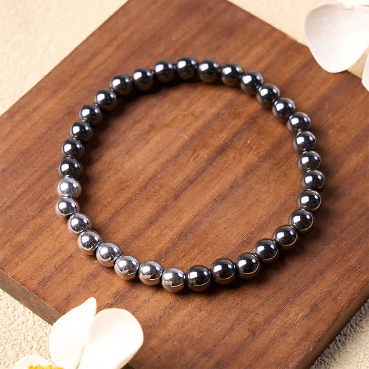 Buddha Stones Hematite Grounding Round Beaded Bracelet - image 2
