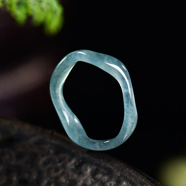 Buddha Stones Jade Luck Irregular Ring - image 1
