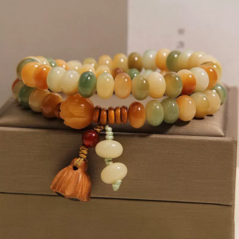 Buddha Stones White Bodhi Seed Lotus Purity Double Wrap Bracelet - image 9