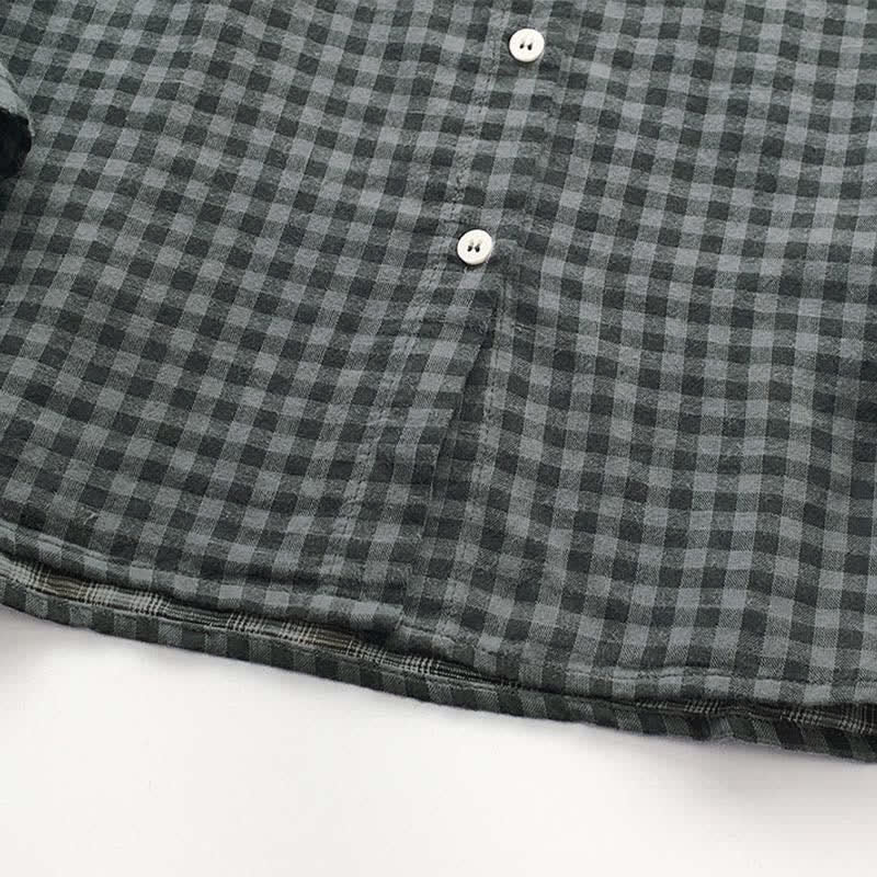 Buddha Stones Spring Fall Casual Vintage Button-Up Plaid Pattern Women's Long Sleeve Shirts - image 17