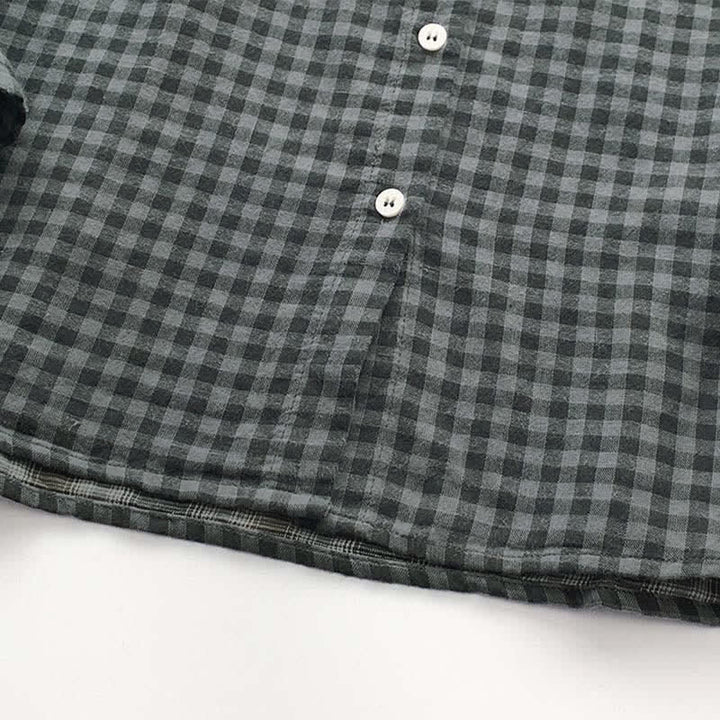Buddha Stones Spring Fall Casual Vintage Button-Up Plaid Pattern Women's Long Sleeve Shirts - image 17