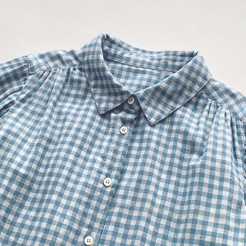 Buddha Stones Spring Fall Casual Vintage Button-Up Plaid Pattern Women's Long Sleeve Shirts - image 4