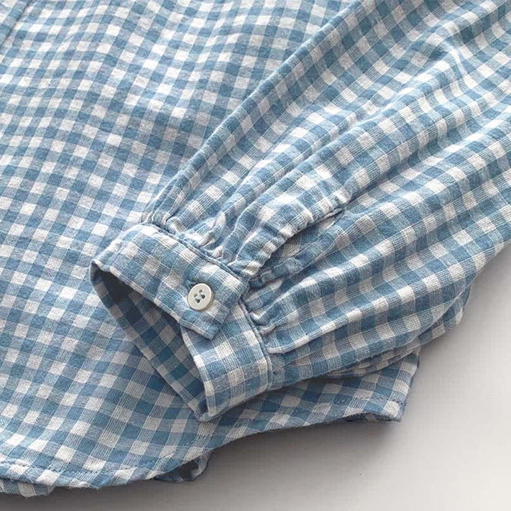 Buddha Stones Spring Fall Casual Vintage Button-Up Plaid Pattern Women's Long Sleeve Shirts - image 7