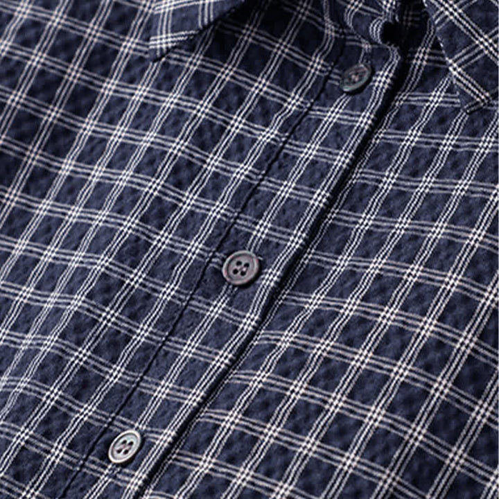 Buddha Stones Spring Fall Casual Vintage Button-Up Plaid Women's Long Sleeve Dress With Pockets - image 4