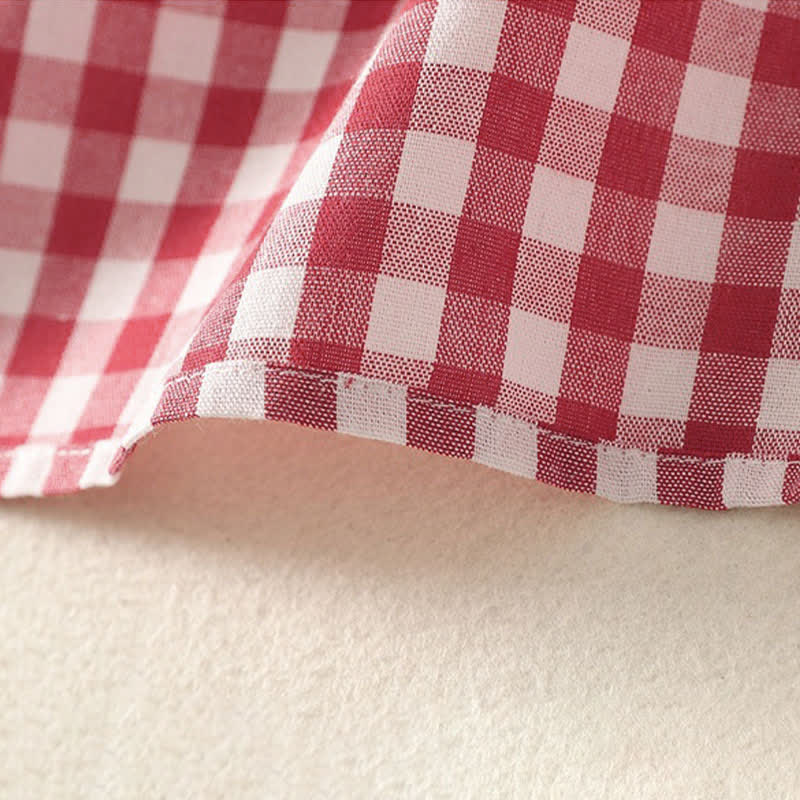 Buddha Stones Spring Casual Vintage Button-Up Gingham Women's Long Sleeve Dress With Pockets - image 9