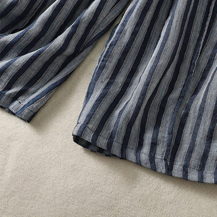 Buddha Stones Spring Summer Casual Boho Drawstring Striped Cropped Pants Women's Harem Pants With Pocket - image 23