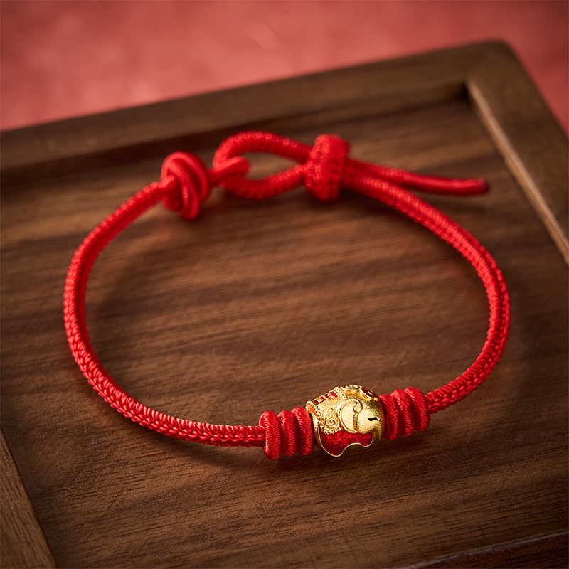 Buddha Stones Red Elephant Red String Lucky Protection Bracelet - Red(Wrist Circumference 5.9–6.7 in /15–17 cm) - image 9