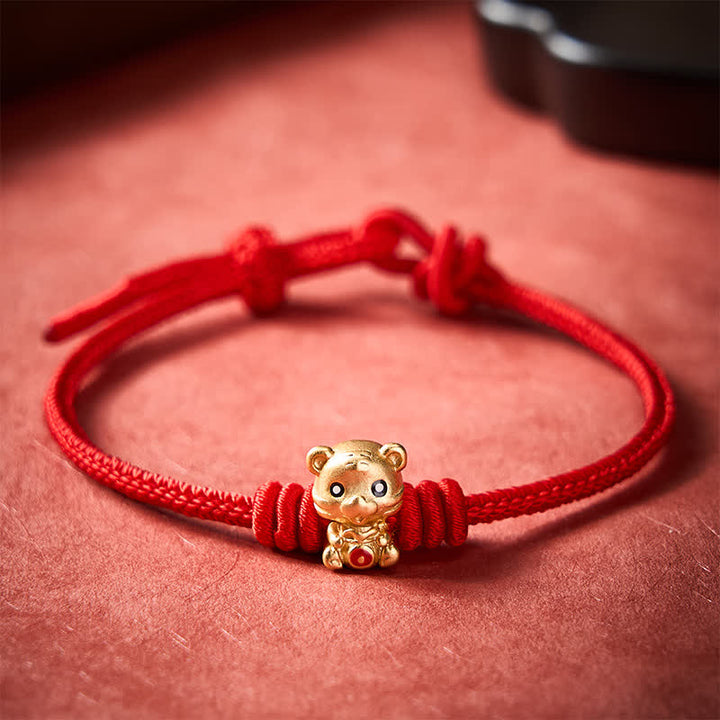 Buddha Stones Tiger Money Bag Red String Luck Braided Rope Bracelet - image 3