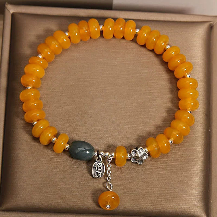 Buddha Stones Yellow Agate Green Agate Prosperity Charm Bracelet - image 2