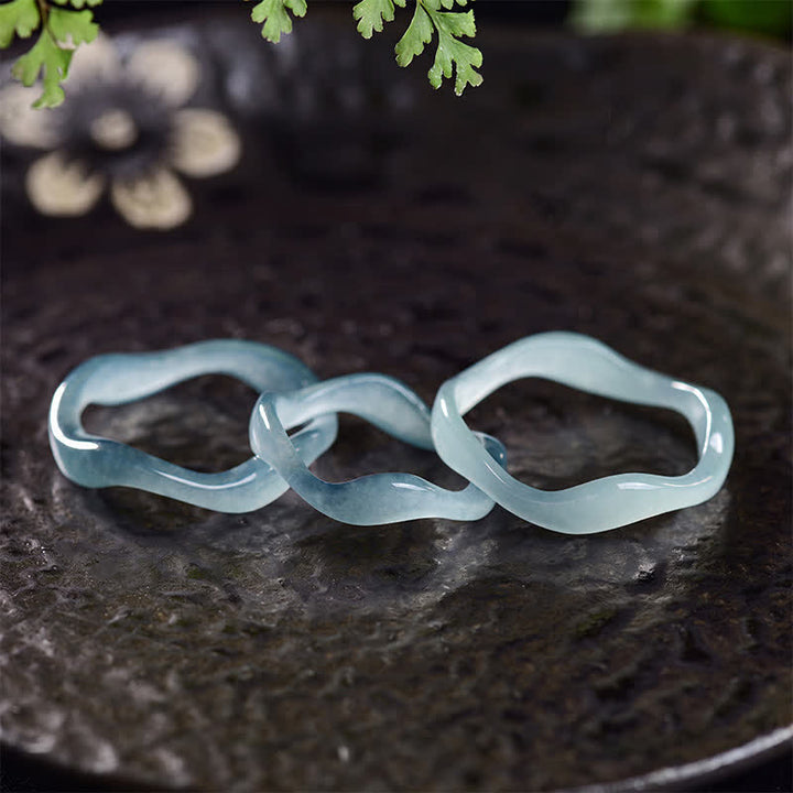 Buddha Stones Jade Luck Irregular Ring - image 3