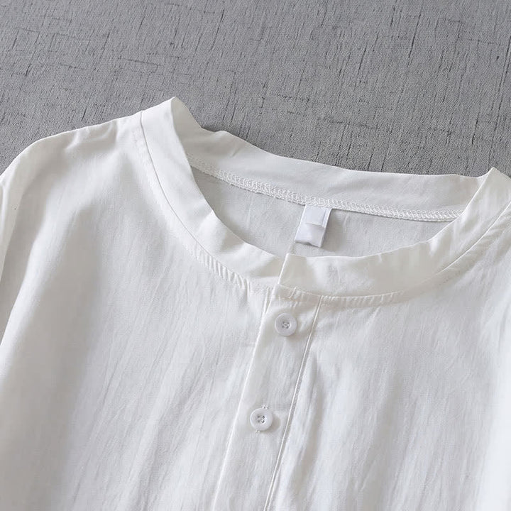 Buddha Stones Fall Simple Button-Up Solid Women's Long Sleeve Shirts With Pocket - image 12