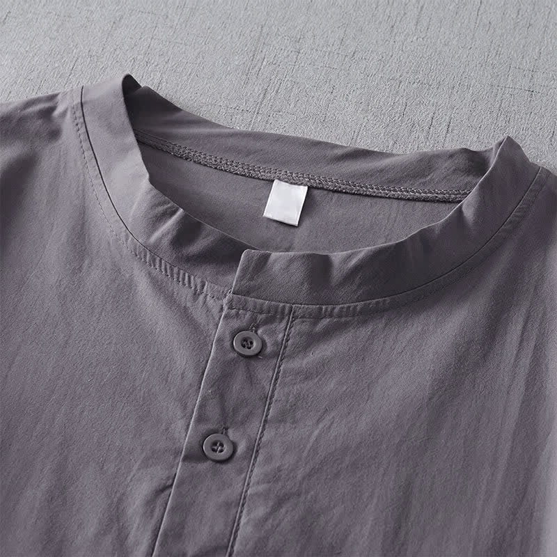 Buddha Stones Fall Simple Button-Up Solid Women's Long Sleeve Shirts With Pocket - image 1