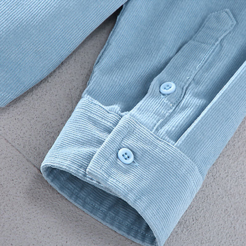 Buddha Stones Fall Winter Casual Patch Pocket Solid Cotton Men's Long Sleeve Shirts With Pocket - image 12