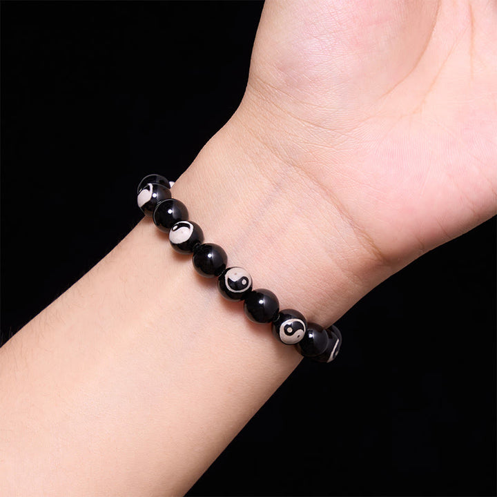 Buddha Stones Black Onyx Yin Yang Beads Balance Bracelet - image 4