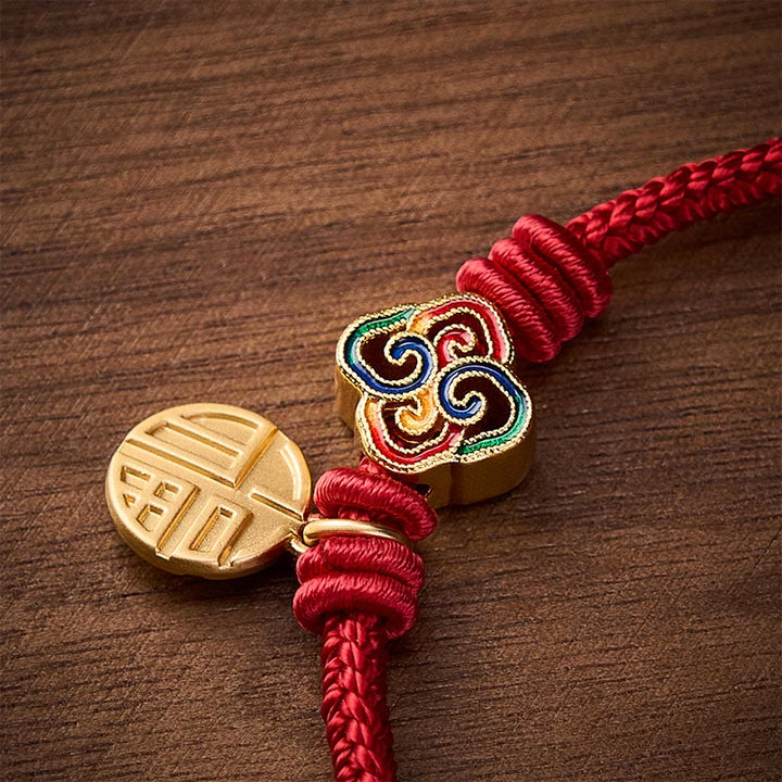Buddha Stones Chinese Knotting Fu Character Copper Red String Hand-Woven Prosperity Bracelet - image 15