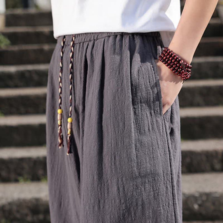 Buddha Stones Spring Fall Retro Casual Solid Long Pants Men's Straight Leg Pants With Pockets - image 9