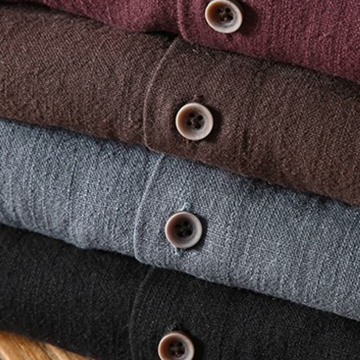 Buddha Stones Spring Fall Tang Style Minimalist Button-Up Solid Ramie Long Sleeve Shirt Pants Men's Meditation Cloth With Pockets - image 14