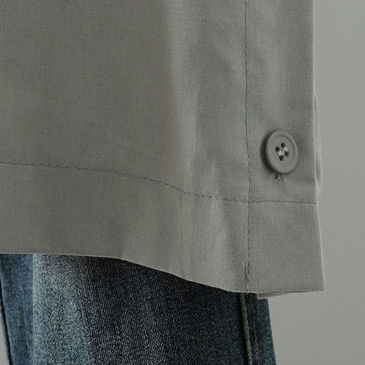 Buddha Stones Spring Fall Casual Minimalist Button-Up Solid Women's Coat With Pocket - image 9