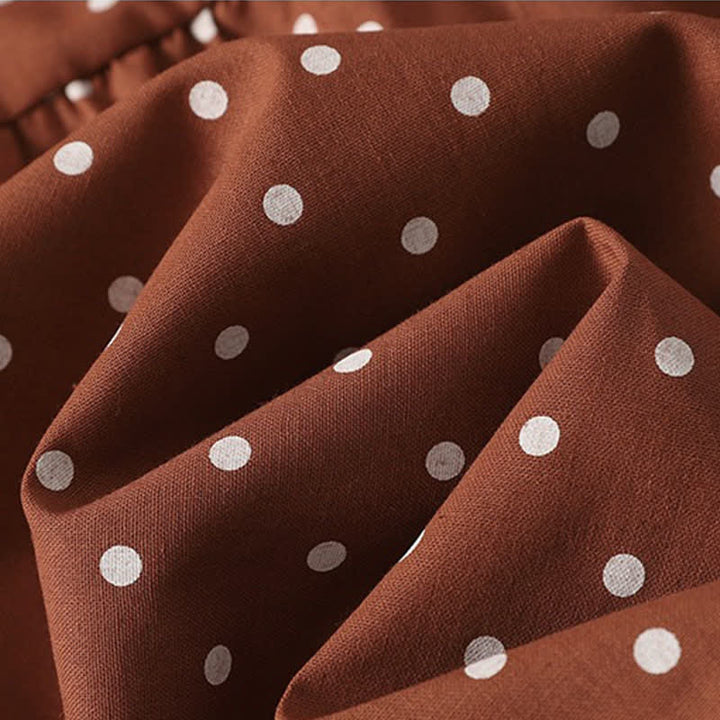 Buddha Stones Spring Vintage Tiered Polka Dot Women's Long Sleeve Dress With Pockets - image 14