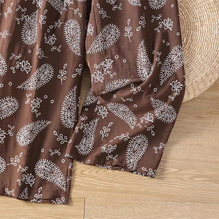 Buddha Stones Spring Summer Casual Bohemian Drawstring Paisley Ankle Pants Women's Straight Leg Pants With Pocket - image 9