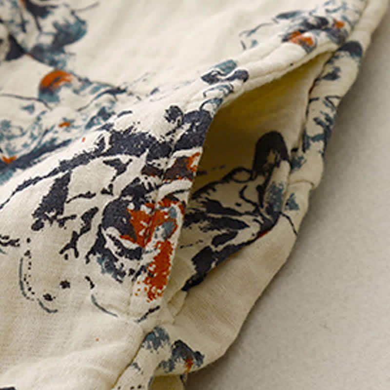 Buddha Stones Spring Fall Casual Boho Drawstring Floral Crew Neck Women's Long Sleeve Dress With Pockets - image 5