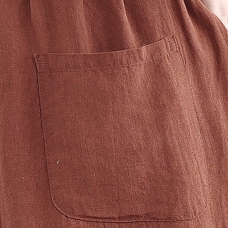 Buddha Stones Spring Summer Casual Minimalist Drawstring Solid Cropped Pants Women's Tapered Pants With Pocket - image 8