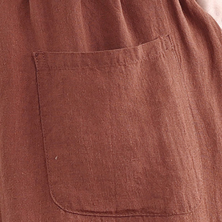 Buddha Stones Spring Summer Casual Minimalist Drawstring Solid Cropped Pants Women's Tapered Pants With Pocket - image 8