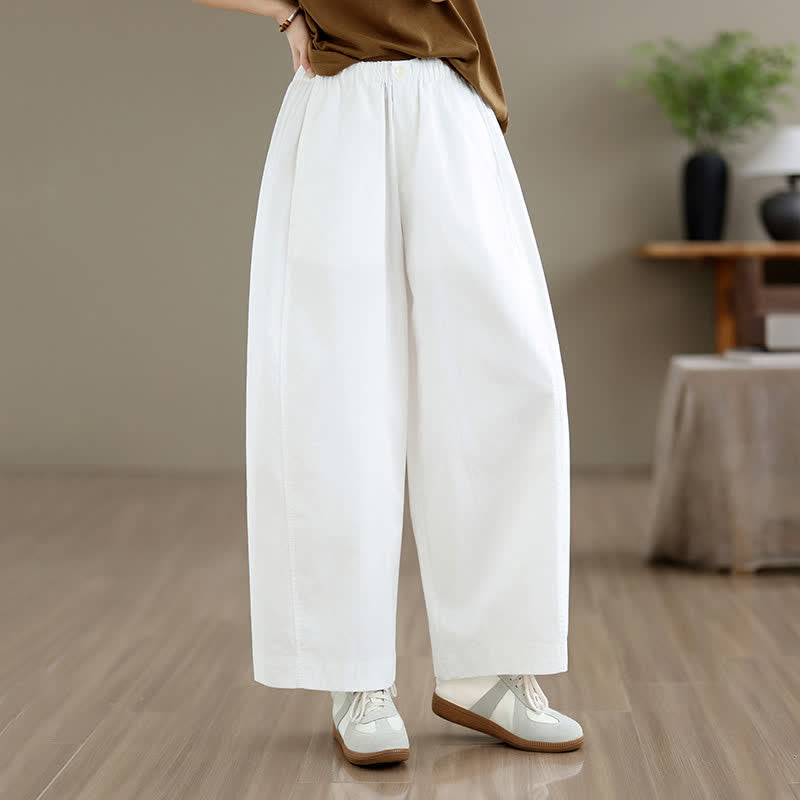 Buddha Stones Spring Summer Simple Plain Solid Cropped Pants Women's Wide Leg Pants With Pockets - image 14