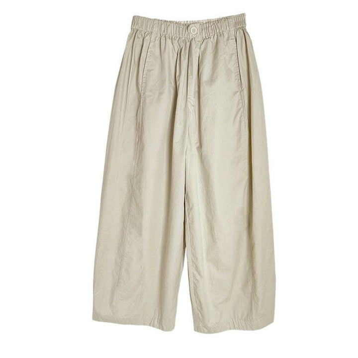 Buddha Stones Spring Summer Simple Plain Solid Cropped Pants Women's Wide Leg Pants With Pockets - image 12