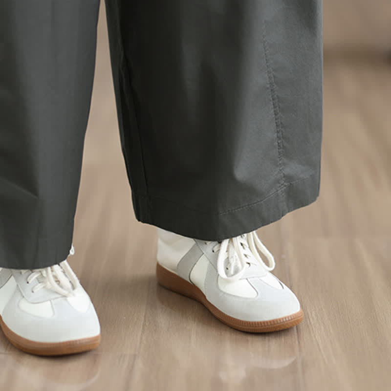 Buddha Stones Spring Summer Simple Plain Solid Cropped Pants Women's Wide Leg Pants With Pockets - image 6