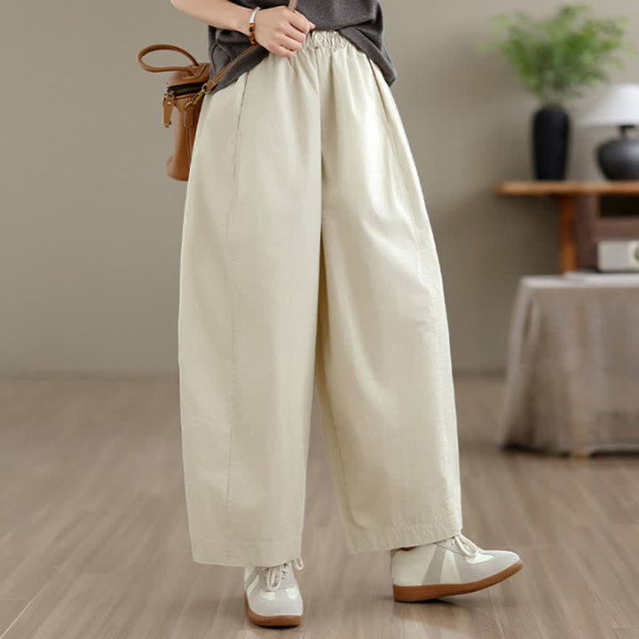 Buddha Stones Spring Summer Simple Plain Solid Cropped Pants Women's Wide Leg Pants With Pockets - image 9