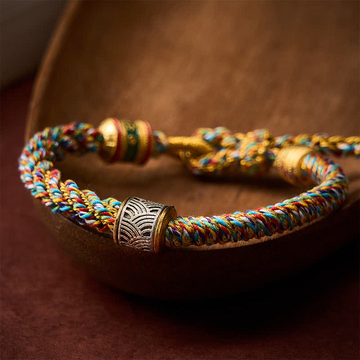 Buddha Stones Hand-Woven Om Mani Padme Hum Five Elements Wuxing Wisdom Tibetan Braided Bracelet - image 42