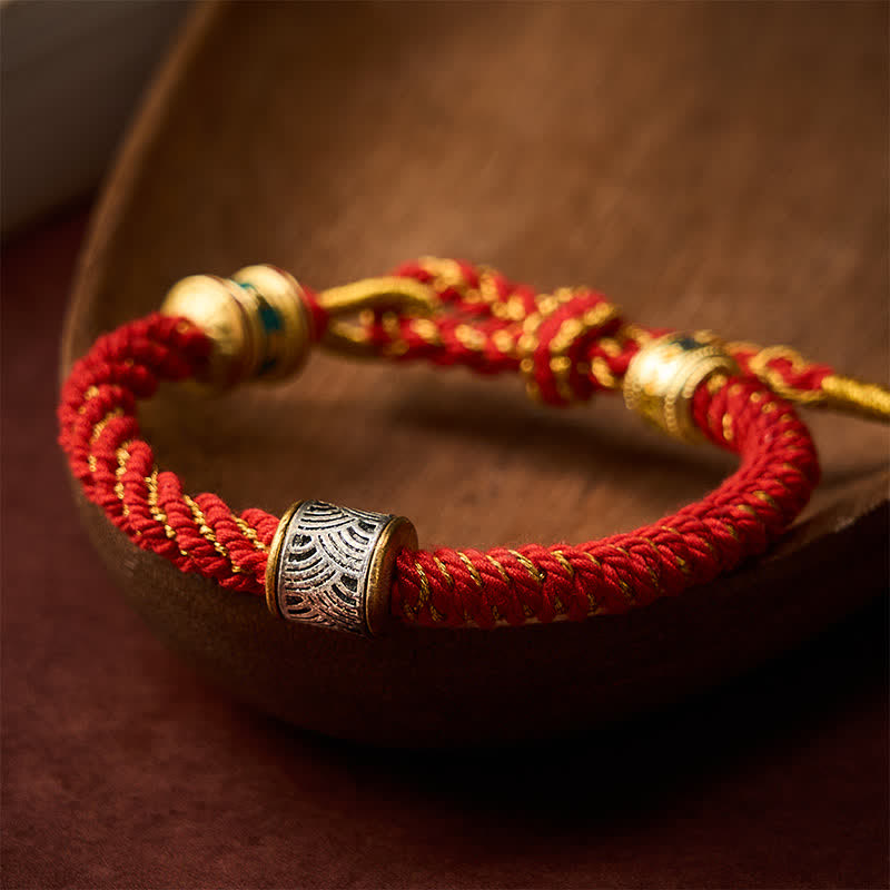 Buddha Stones Hand-Woven Om Mani Padme Hum Five Elements Wuxing Wisdom Tibetan Braided Bracelet - image 17
