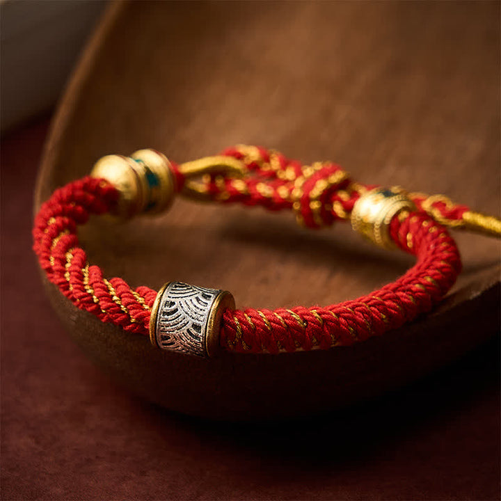 Buddha Stones Hand-Woven Om Mani Padme Hum Five Elements Wuxing Wisdom Tibetan Braided Bracelet - image 17