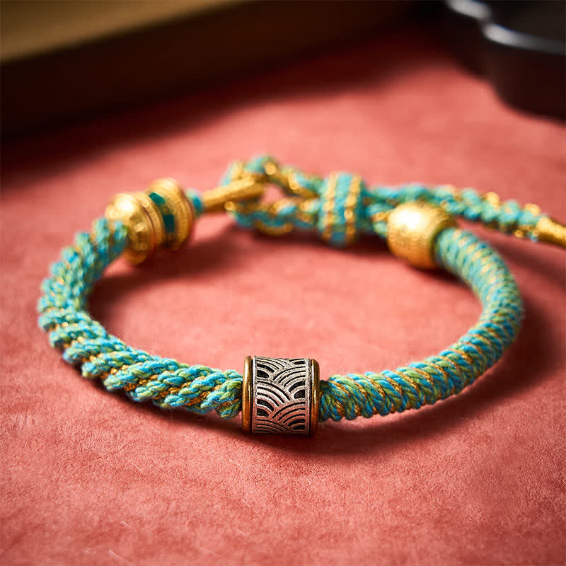 Buddha Stones Hand-Woven Om Mani Padme Hum Five Elements Wuxing Wisdom Tibetan Braided Bracelet - image 25