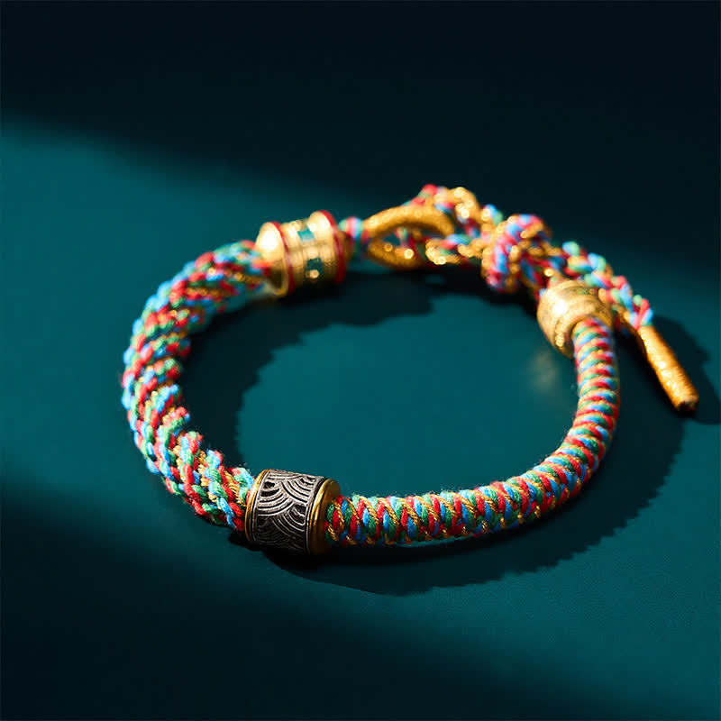 Buddha Stones Hand-Woven Om Mani Padme Hum Five Elements Wuxing Wisdom Tibetan Braided Bracelet - image 13
