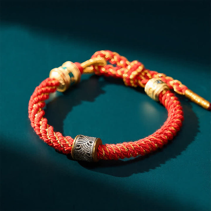 Buddha Stones Hand-Woven Om Mani Padme Hum Five Elements Wuxing Wisdom Tibetan Braided Bracelet - image 21