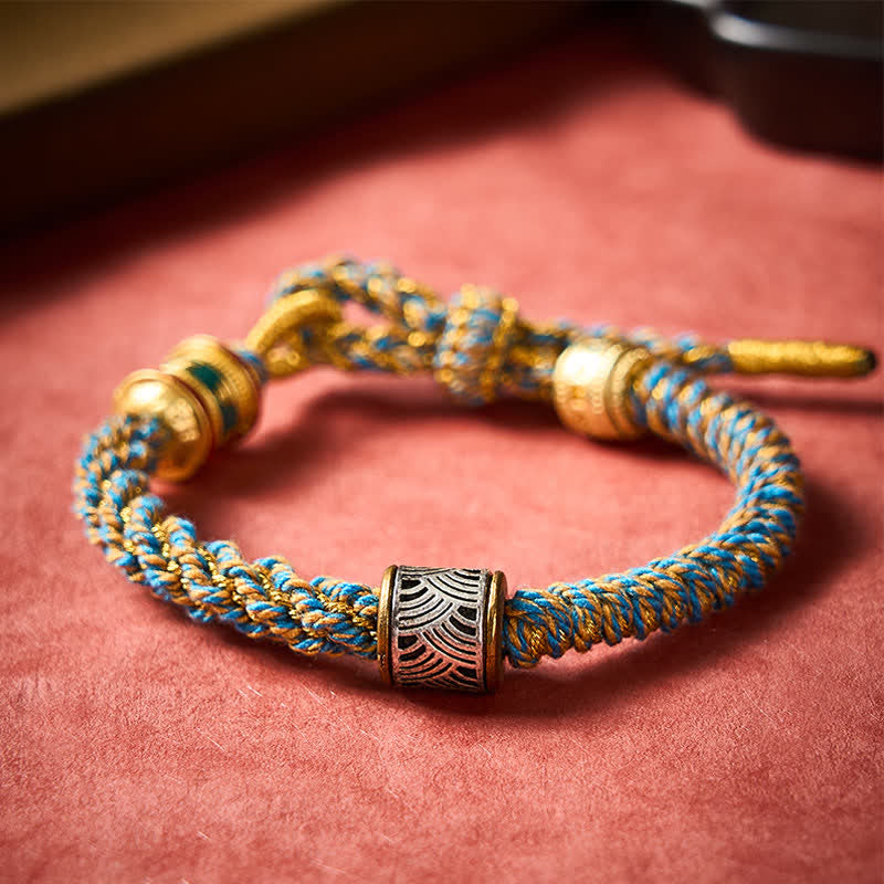 Buddha Stones Hand-Woven Om Mani Padme Hum Five Elements Wuxing Wisdom Tibetan Braided Bracelet - image 33