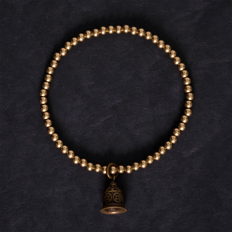 Buddha Stones Copper Beads Chinese Copper Coins Bell Wealth Bracelet - image 3