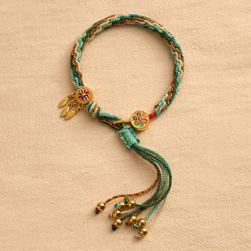 Buddha Stones Ethnic-style Five-Color Red String Protection Bracelet - image 2