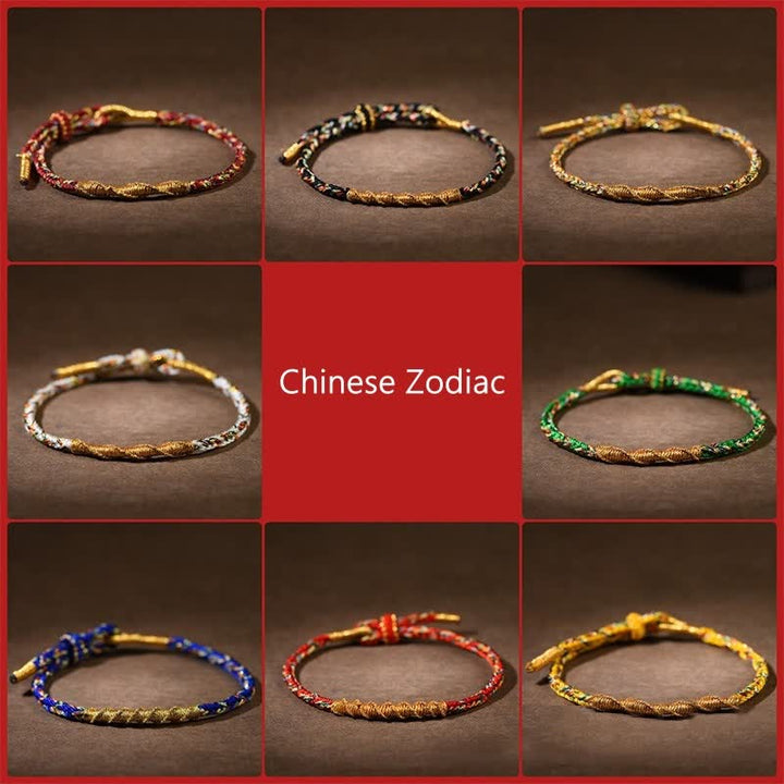 Buddha Stones Handmade Chinese Zodiac Luck Strength Braided Rope Bracelet - image 1