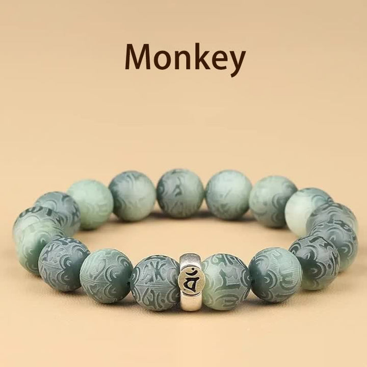 Buddha Stones Chinese Zodiac Bodhi Seed Om Mani Padme Hum Engraved Wisdom Bracelet - Monkey - 12mm(Wrist Circumference 14-17cm) - image 21