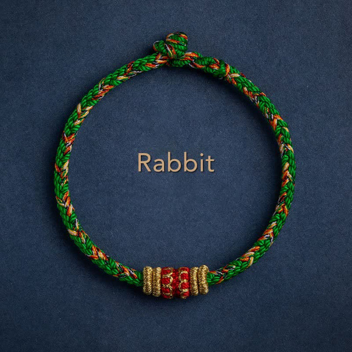 Buddha Stones Tibet Handmade Luck Strength Braided String Bracelet - Rabbit - 17-19cm - image 9