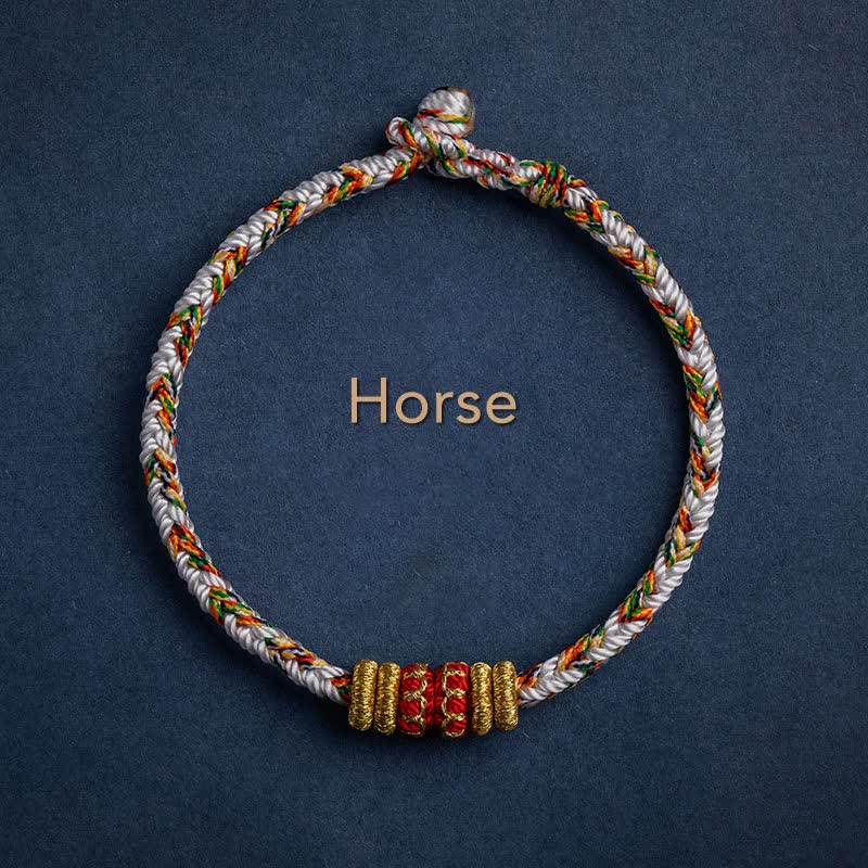 Buddha Stones Tibet Handmade Luck Strength Braided String Bracelet - Horse - 17-19cm - image 12