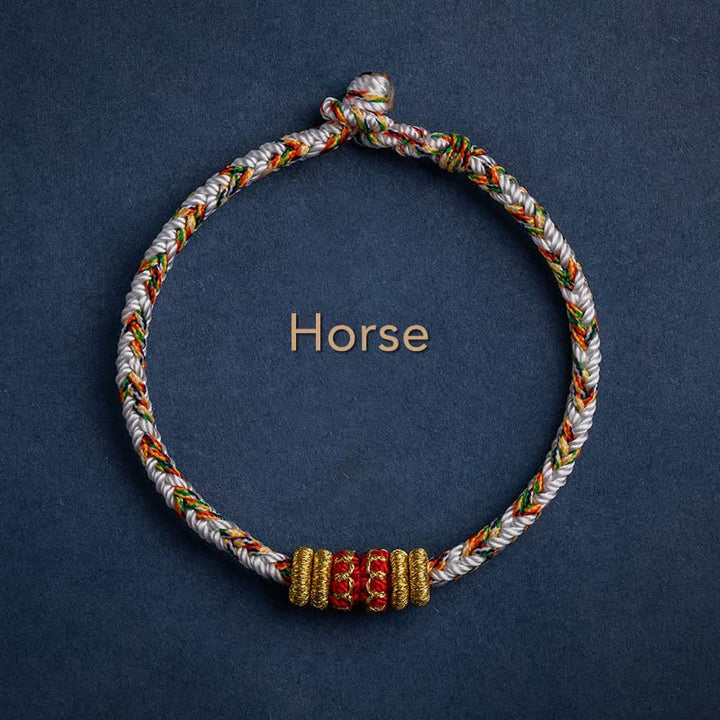Buddha Stones Tibet Handmade Luck Strength Braided String Bracelet - Horse - 17-19cm - image 12