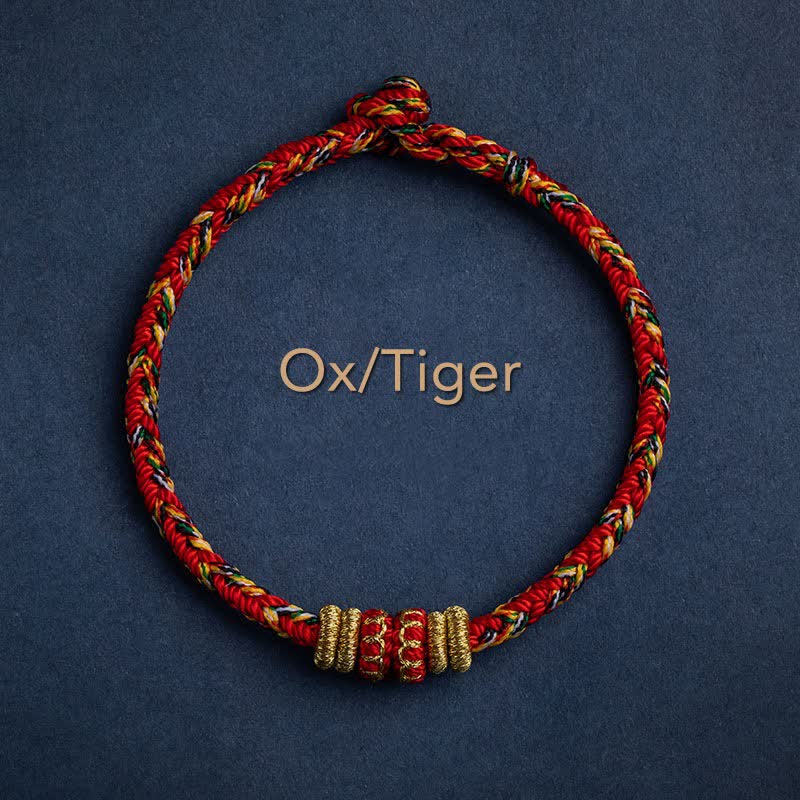 Buddha Stones Tibet Handmade Luck Strength Braided String Bracelet - Ox/Tiger - 17-19cm - image 5
