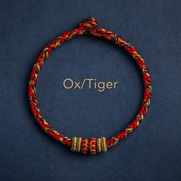 Buddha Stones Tibet Handmade Luck Strength Braided String Bracelet - Ox/Tiger - 17-19cm - image 5