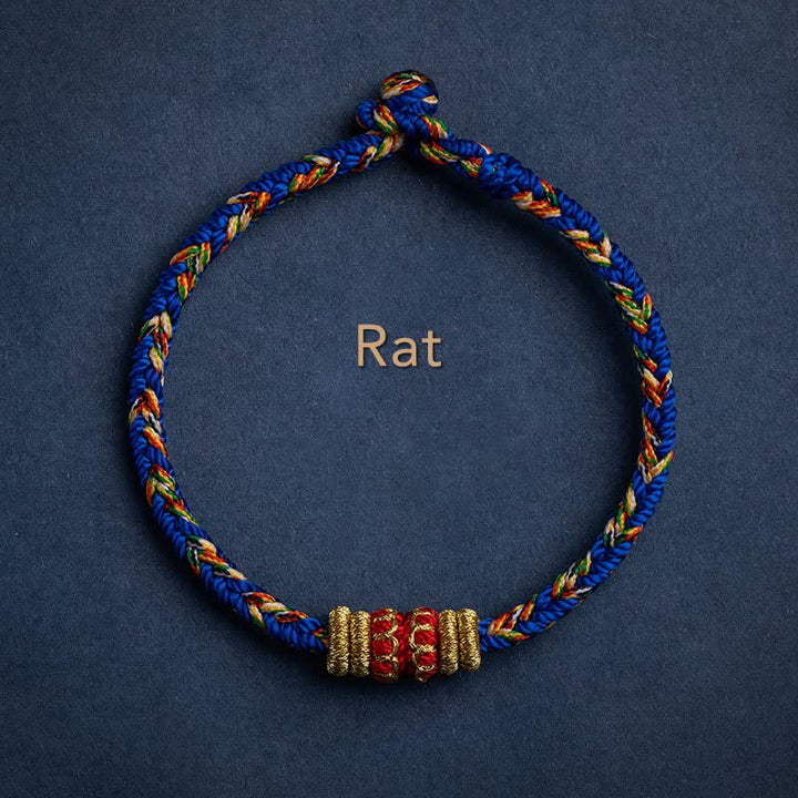 Buddha Stones Tibet Handmade Luck Strength Braided String Bracelet - Rat - 17-19cm - image 2