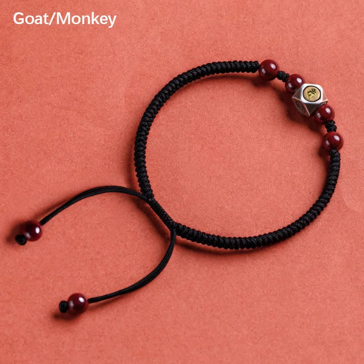 Buddha Stones 925 Sterling Silver Chinese Zodiac Cinnabar Calm Bracelet - Goat/Monkey - Black(Wrist Circumference 14-18cm) - image 20
