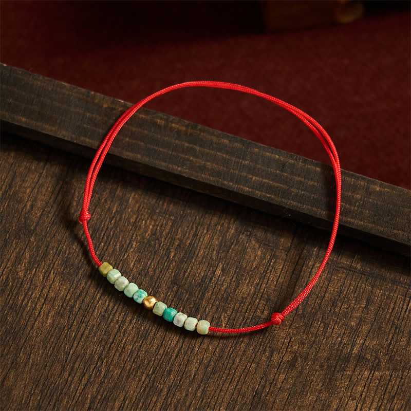 Buddha Stones Hand-Woven Ultra-fine Turquoise Beads Luck Rope Bracelet - image 3